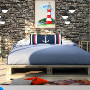 Nautic Anchor Red, White and Blue Body Pillow Seitenschläferkissen