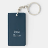 Nautic Anchor Red White Blue BOAT NAME Captain Schlüsselanhänger (Rückseite)