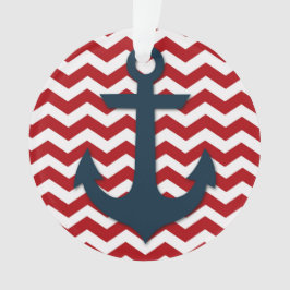 Nautic Anchor Red White Blue Personalisiert Name Ornament