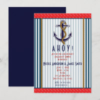 Nautic Anchor Red White Stripes & Dots