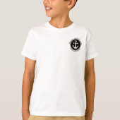 Nautic Anchor Rope Black Custom Bootname T-Shirt (Vorderseite)