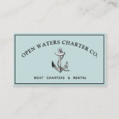 Nautic Anchor & Rope Marina Blue Business Card Visitenkarte (Vorderseite)