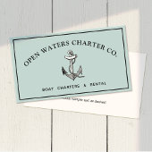 Nautic Anchor & Rope Marina Blue Business Card Visitenkarte