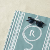 Nautic Anchor Rope Monogram Dusty Blue Strandtuch (Beispiel)