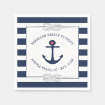 Nautic Anchor Rope Navy Blue Striping Wiedersehen