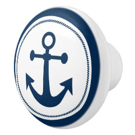 Nautic Anchor Rope Navy Blue und White Keramikknauf