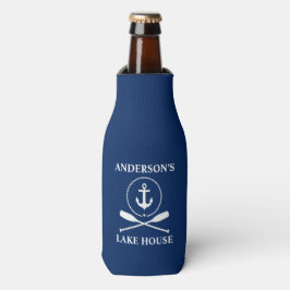 Nautic Anchor Rope Oars Navy Blue Lake House Flaschenkühler