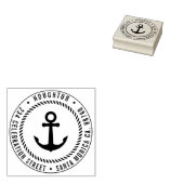 Nautic Anchor & Rope | Runde Rücksendeadresse Gummistempel (Stempel)