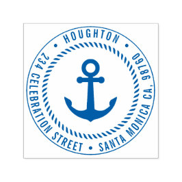 Nautic Anchor & Rope | Runde Rücksendeadresse Permastempel