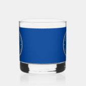 Nautic Anchor Rope Sea Blue White Monogram Name Whiskyglas (Links)