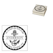Nautic Anchor Round Family Name & Rücksendeadresse Gummistempel (Stempel)