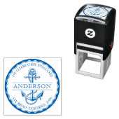 Nautic Anchor Round Family Name & Rücksendeadresse Permastempel (Beispiel)