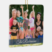 Nautic Anchor Rustic Blue Holiday Family Foto Keramikornament (Rechts)