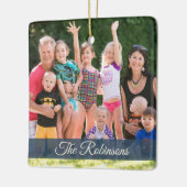 Nautic Anchor Rustic Blue Holiday Family Foto Keramikornament (Links)