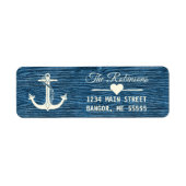 Nautic Anchor Rustic Blue Holiday Rücksendeadresse (Vorne)