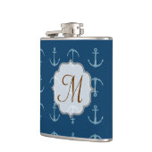Nautic Anchor Sail Sailin Monogram Whiskey Flask Flachmann (Links)