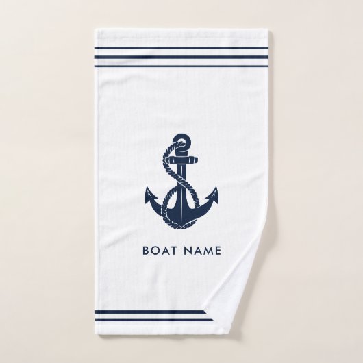 Nautic Anchor Sailing Boat Name Custom Handtuch (Handtuch)