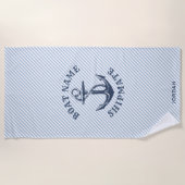 Nautic Anchor | Schiff des personalisierten Schiff Strandtuch (Vorderseite)