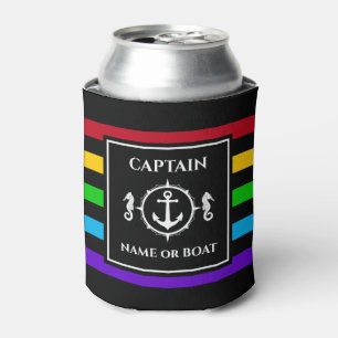 Nautic Anchor Seepferd Captain Boat Name Neon Dosenkühler