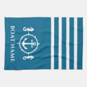 Nautic Anchor Seepferd Ihr Boot Name Aqua Blue Geschirrtuch (Horizontal)