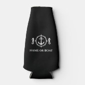Nautic Anchor Seepferd Ihr Name oder Boot Black Flaschenkühler (Vorderseite)