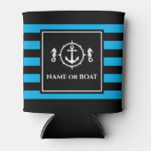 Nautic Anchor Seepferd Ihr Name oder Boot Blue Dosenkühler (Vorderseite)