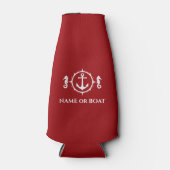 Nautic Anchor Seepferd Ihr Name oder Boot Red Flaschenkühler (Vorderseite)