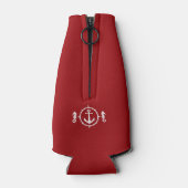 Nautic Anchor Seepferd Ihr Name oder Boot Red Flaschenkühler (Rückseite)