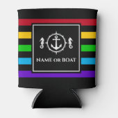 Nautic Anchor Seepferd Ihr Name oder Bootsneon Dosenkühler (Vorderseite)