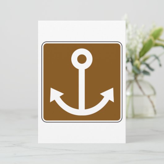 Nautic Anchor Sign Einladung (Stehend Vorderseite)