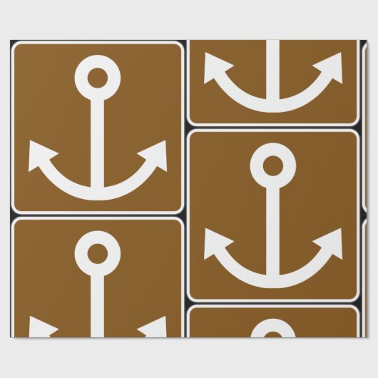 Nautic Anchor Sign Geschenkpapier (Flach)
