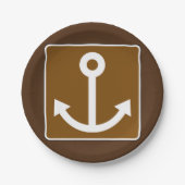 Nautic Anchor Sign Pappteller (Vorderseite)