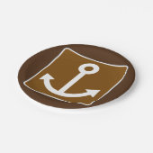 Nautic Anchor Sign Pappteller (Schrägansicht)