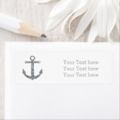 Nautic Anchor Silver Glitzer Glam Address Labels (Insitu)