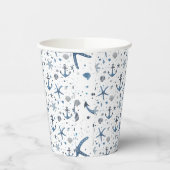 Nautic Anchor Starfish Beach Theme Paper Cups Pappbecher (Links)