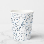 Nautic Anchor Starfish Beach Theme Paper Cups Pappbecher (Rechts)