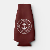 Nautic Anchor Stars Captain Boat oder Name Red Flaschenkühler (Vorderseite)