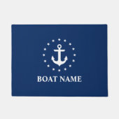 Nautic Anchor Stars Navy Blue Doormat Fußmatte (Vorderseite)