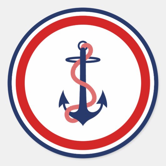 Nautic Anchor Stickers Red White Blue (Vorderseite)