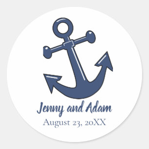 Nautic Anchor Theme Bevorzugung Stickers Siegel