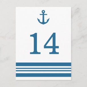 Nautic Anchor Tischnummer Postkarte