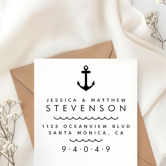 Nautic Anchor Verheiratete Couple Rücksendeadresse Permastempel