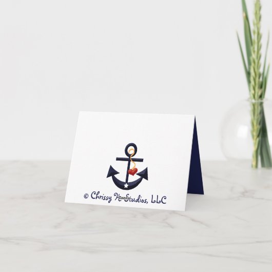 Nautic Anchor Vielen Dank Anmerkungen Karten (Rückseite)