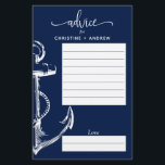 Nautic Anchor Wedding Advise Navy<br><div class="desc">Erlauben Sie Ihren Gästen,  Ratschläge auszufüllen,  um Ihnen etwas Weisheit zu geben,  die in Ihre Ehe geht.</div>