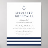 Nautic Anchor Wedding Bar Sign Poster (Vorne)