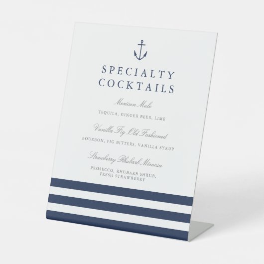 Nautic Anchor Wedding Bar Sign Sockelschild (Vorderseite)