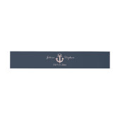 Nautic Anchor Wedding Blush und Navy Blue Einladungsbanderole (Flach)