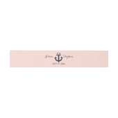 Nautic Anchor Wedding Blush und Navy Blue Einladungsbanderole (Flach)