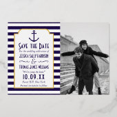 Nautic Anchor Wedding Foto Save the Date real Folieneinladung (Vorderseite)