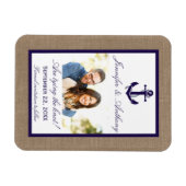 Nautic Anchor Wedding Foto speichern das Date Magn Magnet (Horizontal)